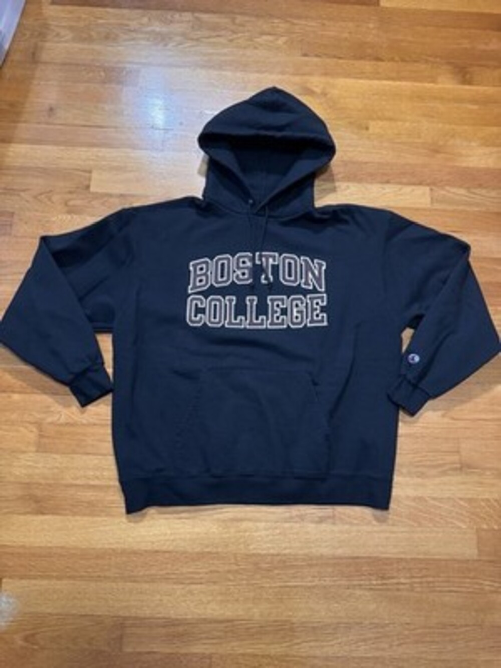 Boston College Champion Eco Fleece Black Hoodie Size XL FREE SHIPPING